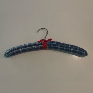 Laura Ashley Blue Plaid Padded Hanger with Red Bow